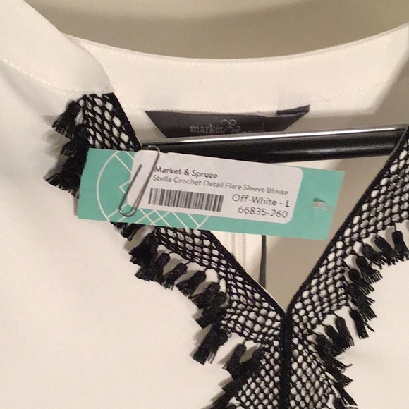 Crochet detail flare sleeve blouse - Picture 3 of 3